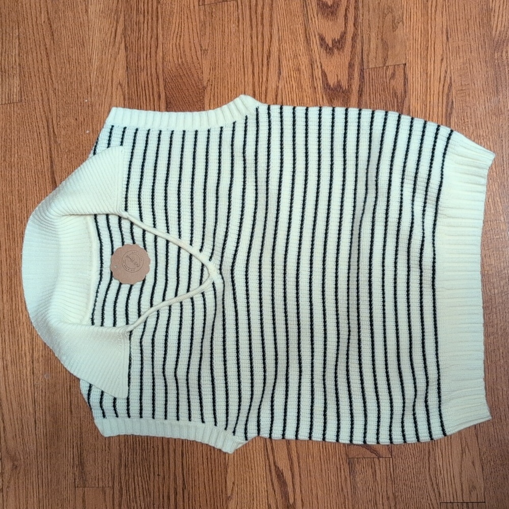 Classic Striped Knit Sleeveless Sweater Vest - Picture 5 of 6